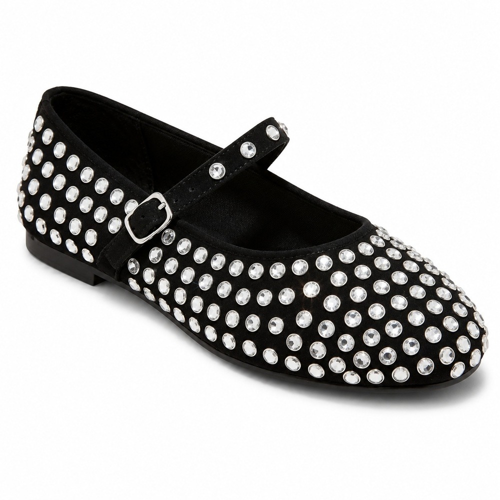 Women's Flats Issa Rhinestone Mary Jane Black Size 8 New With Tags